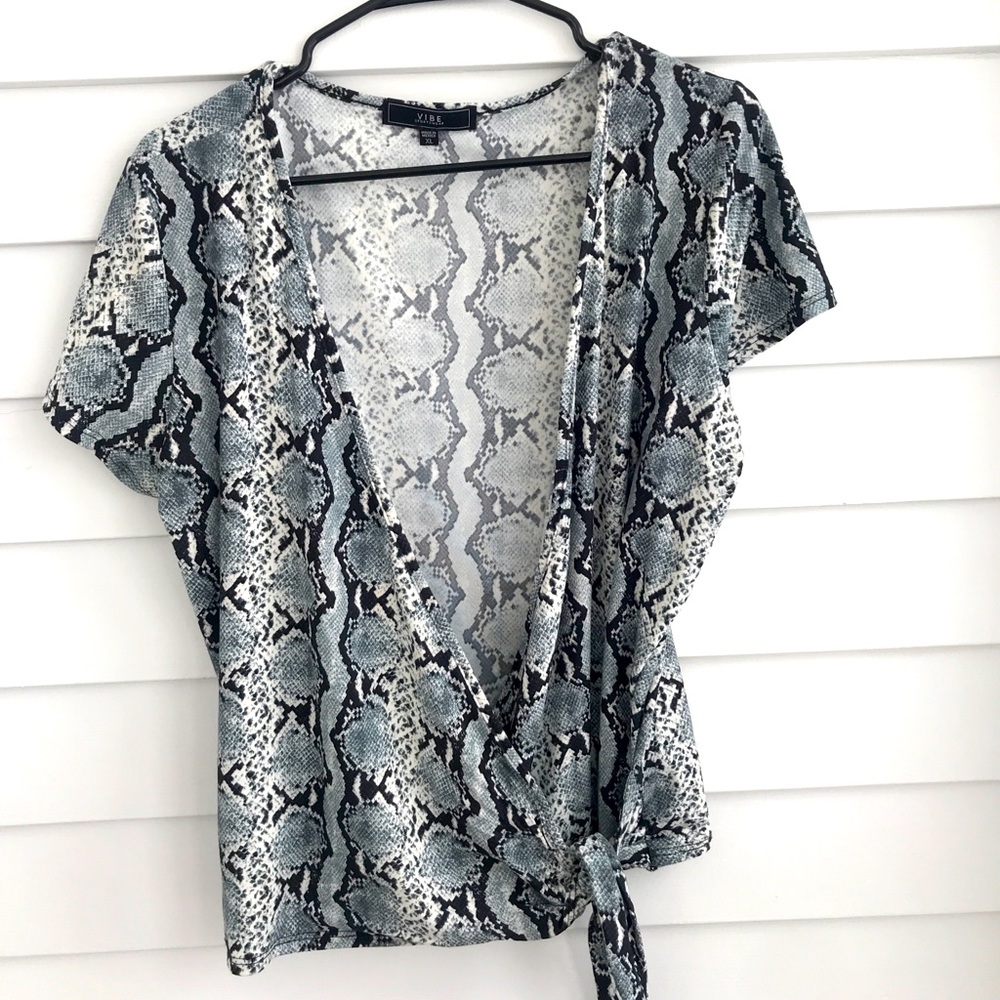 Snakeskin V-Cut Top